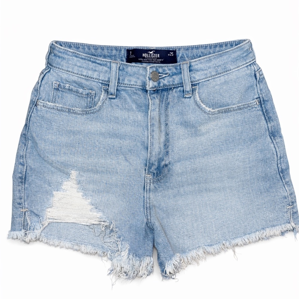 Hollister Light Blue Distressed Jean Shorts